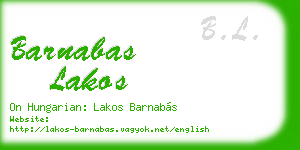 barnabas lakos business card