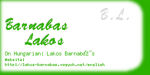 barnabas lakos business card